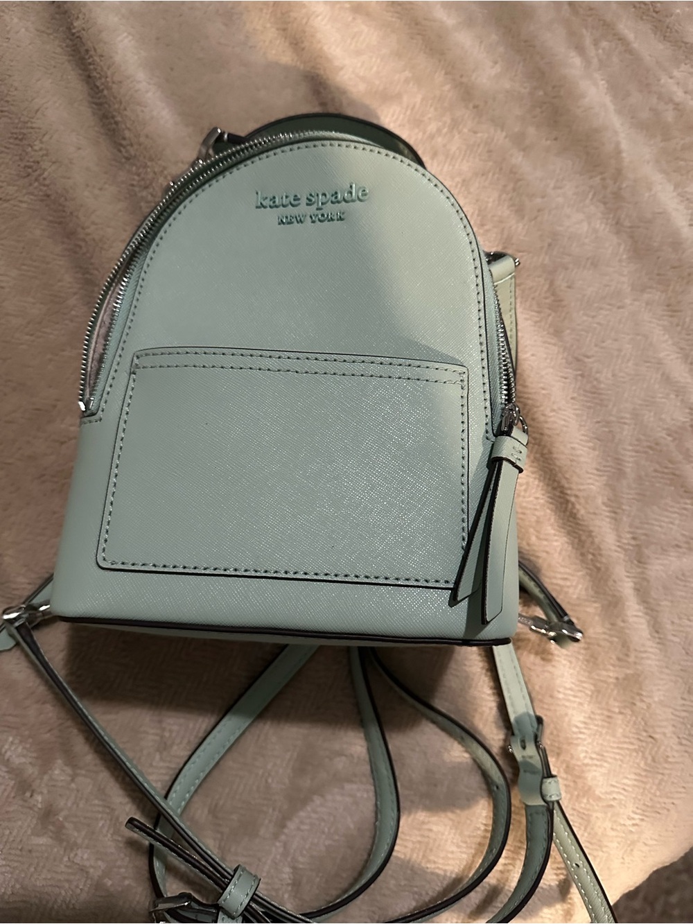 kate spade Mint Saffiano Leather Mini Backpack